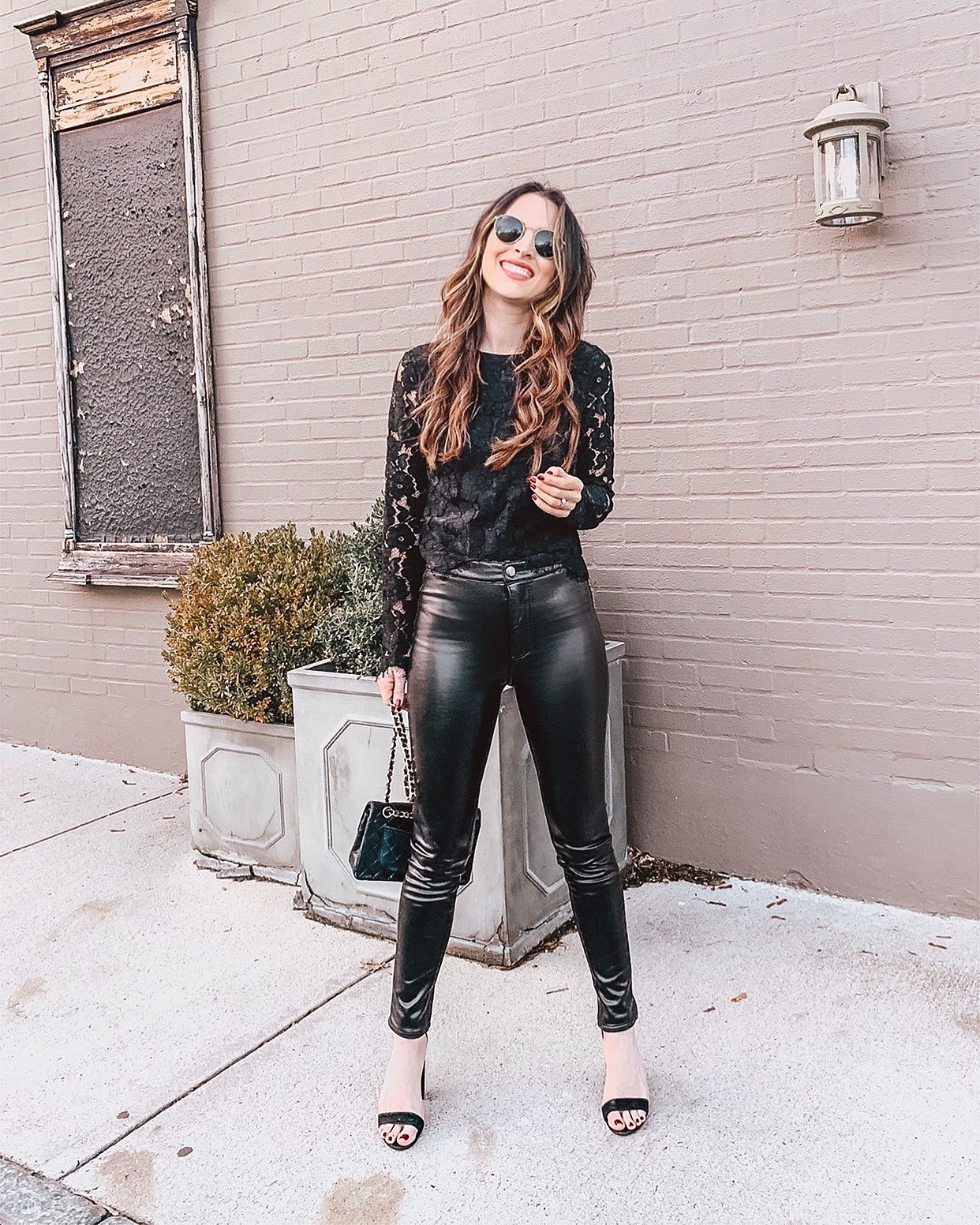 faux leather pants outfits