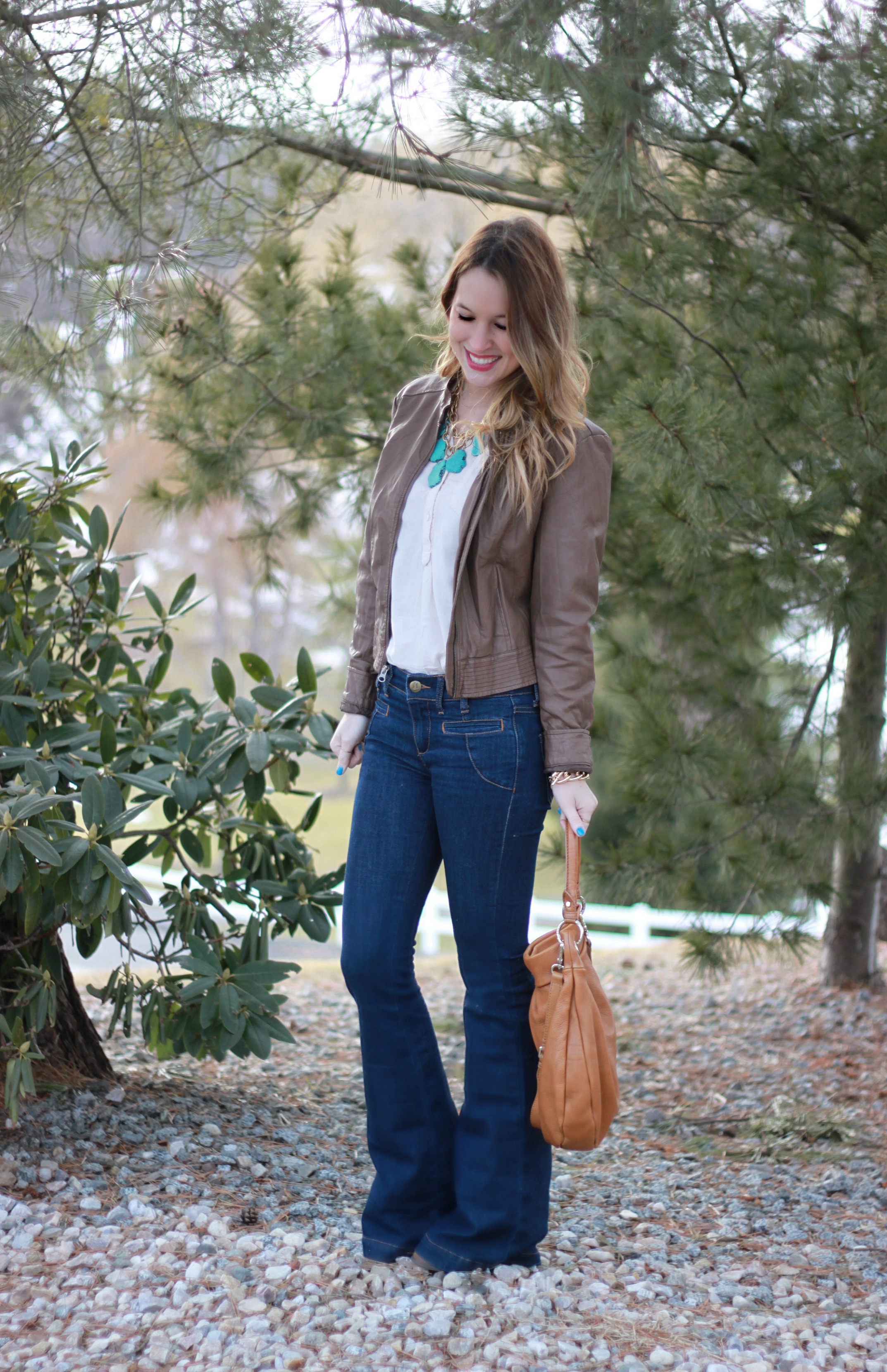 Turquoise Necklace // Flare Jeans