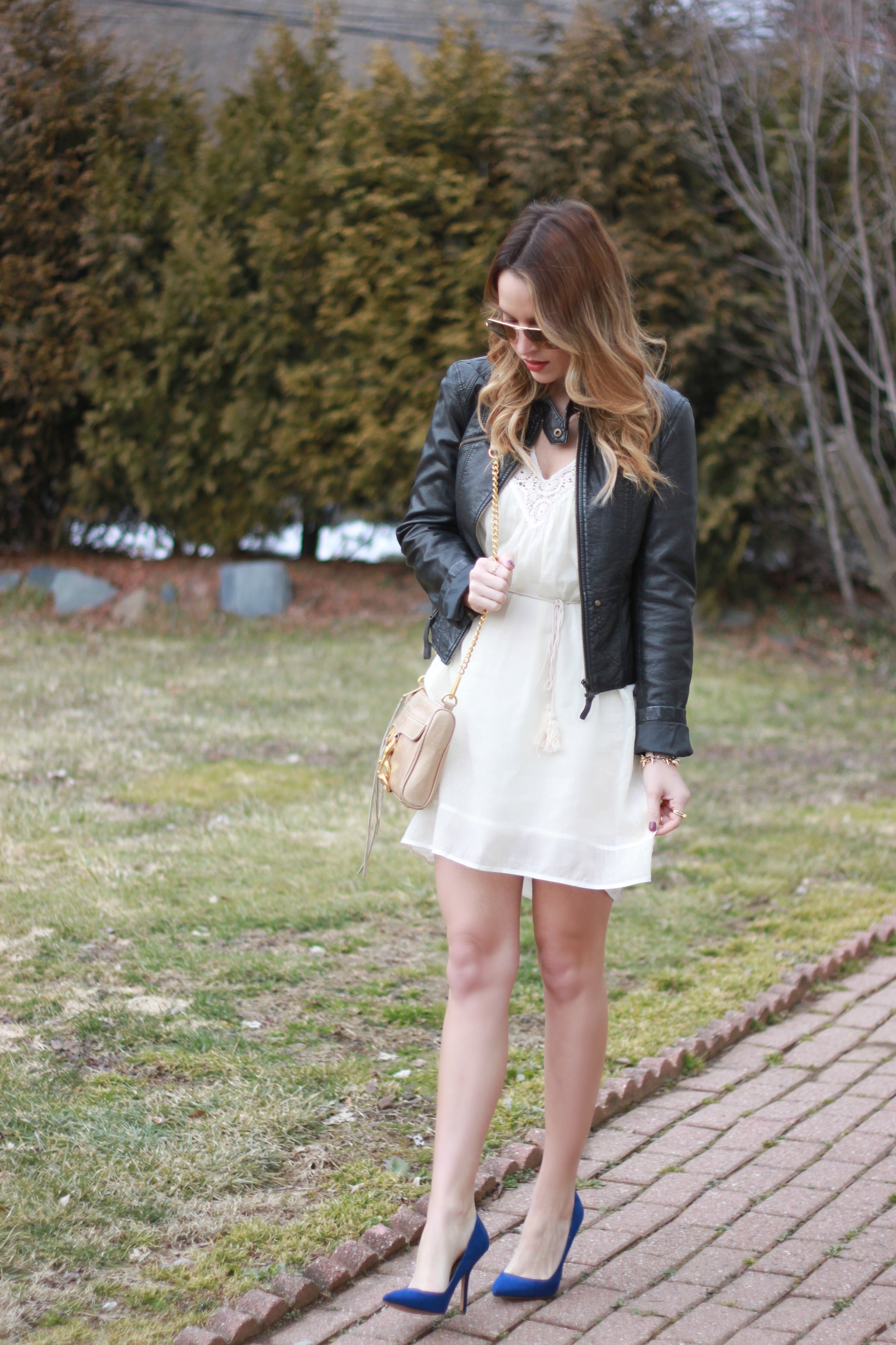 Leather Jacket / Lace Dress