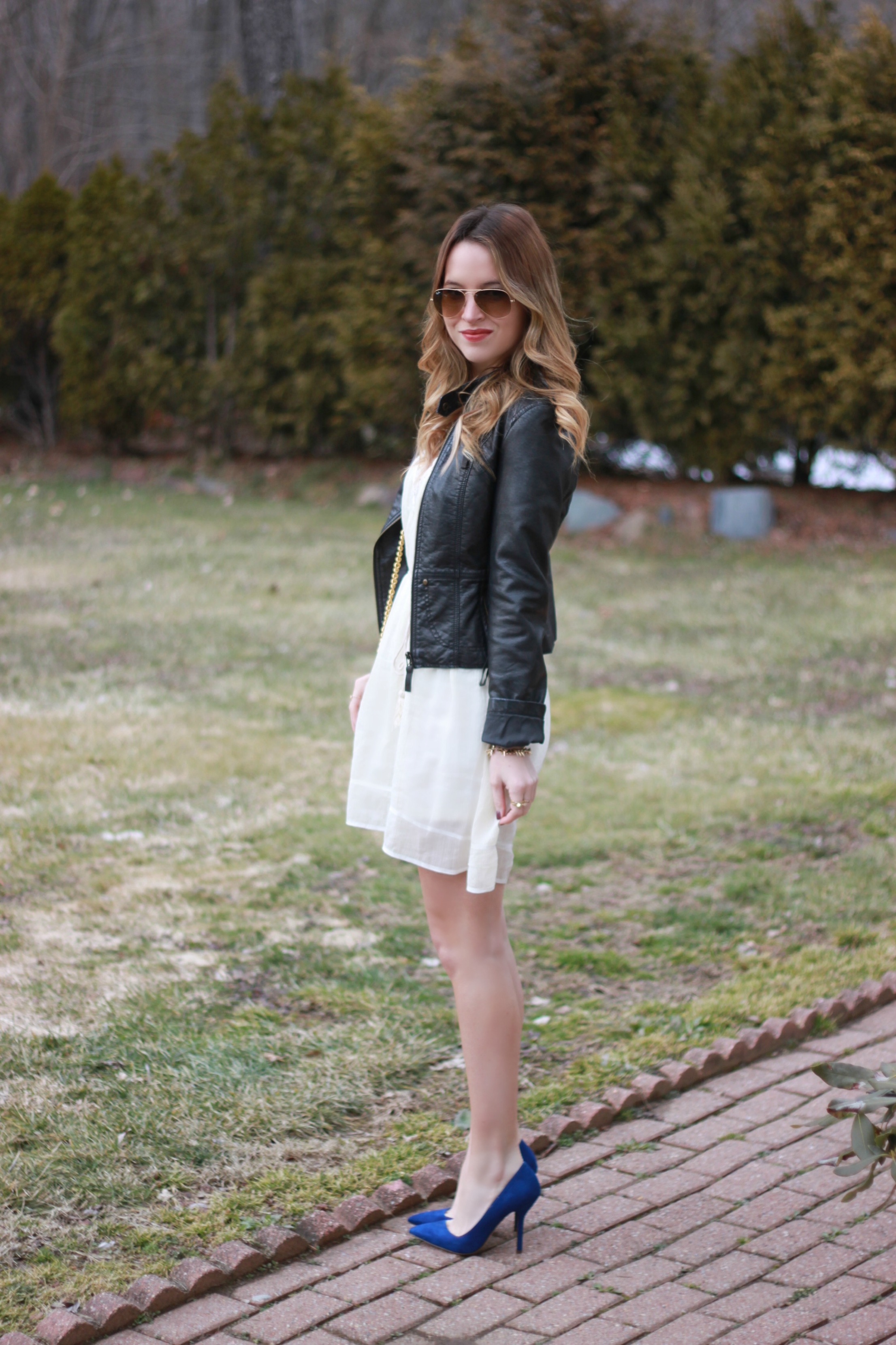 Leather Jacket / Lace Dress
