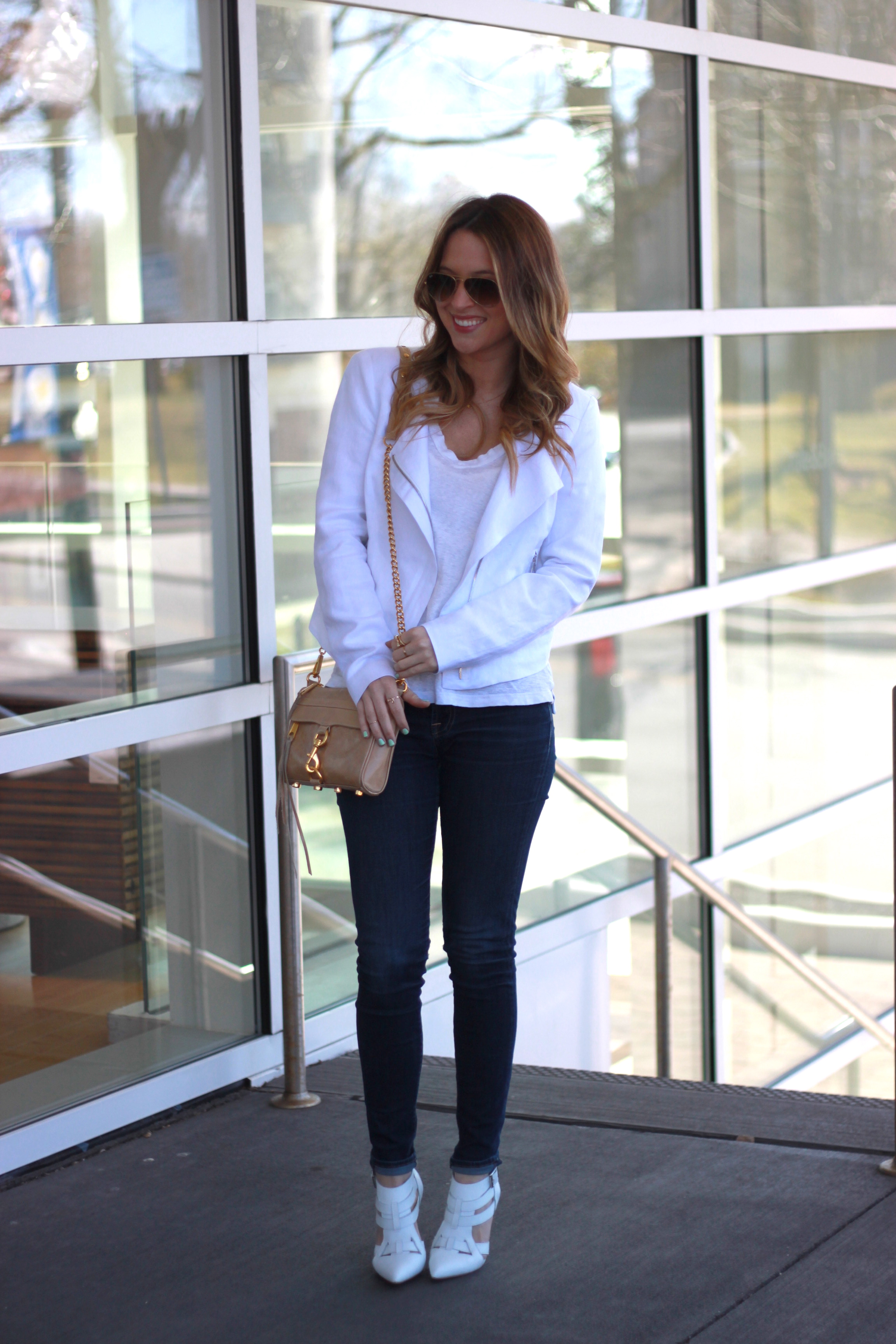 White Moto Jacket