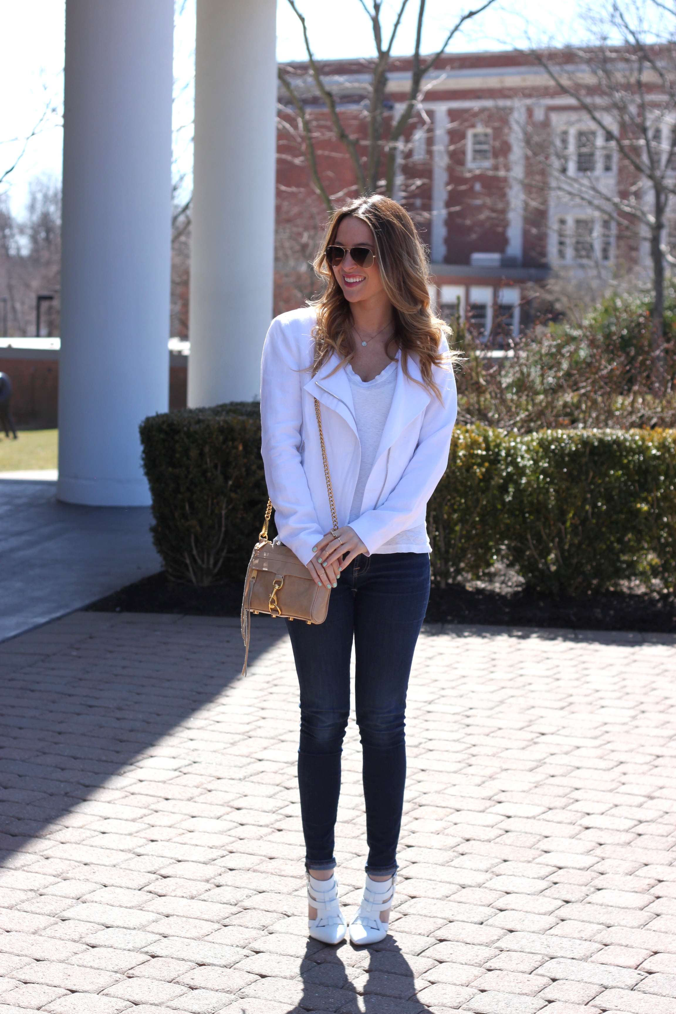 White Moto Jacket