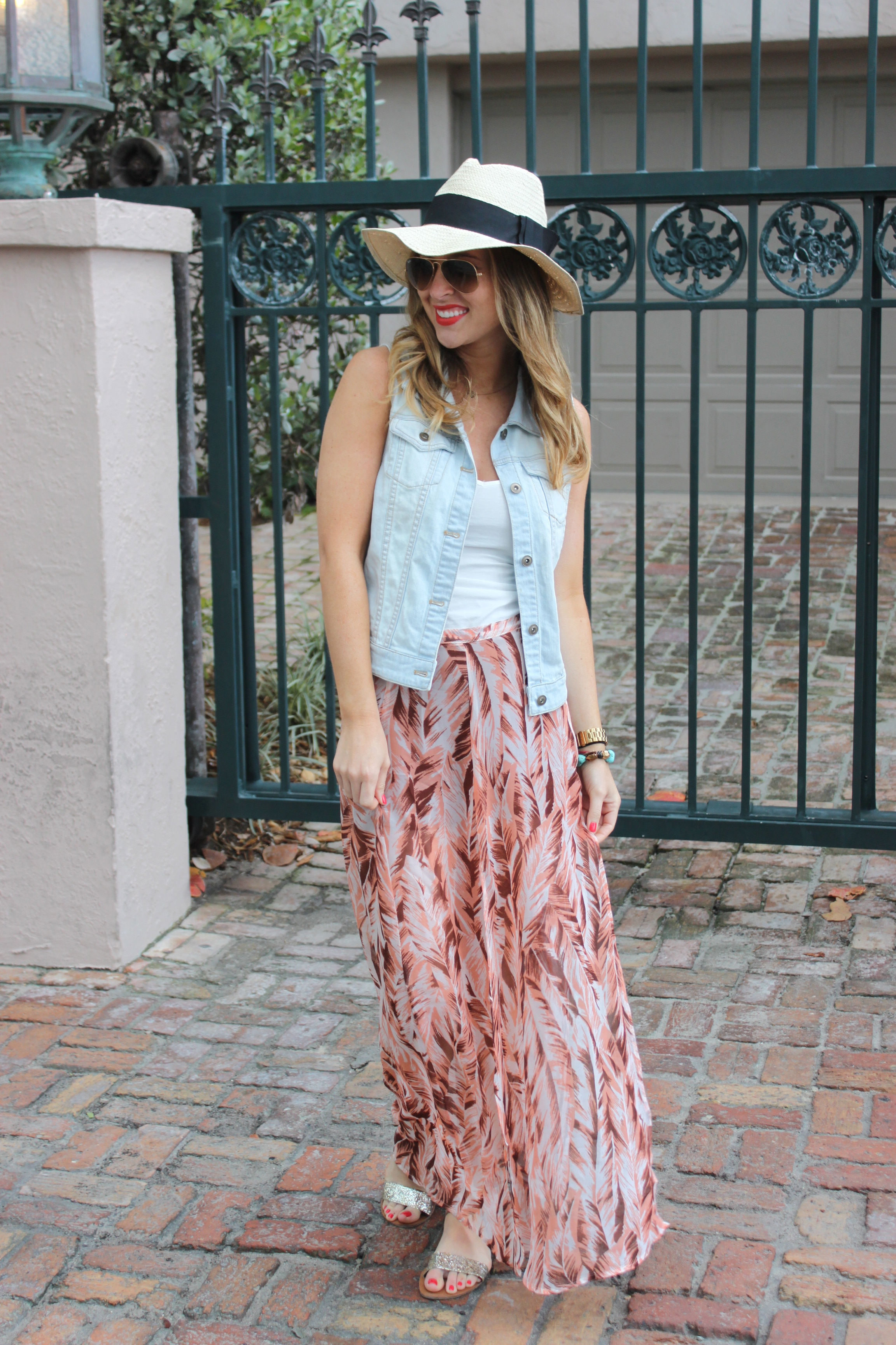 Denim Vest & Maxi Skirt