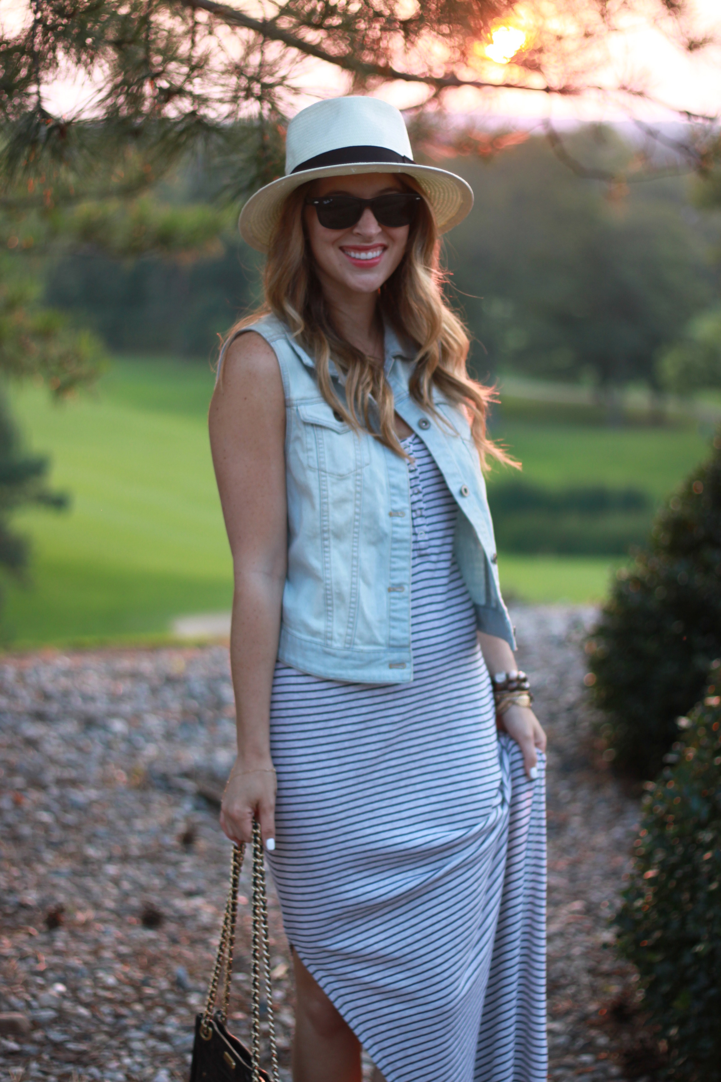 Oh So Glam: Maxi & Denim Vest