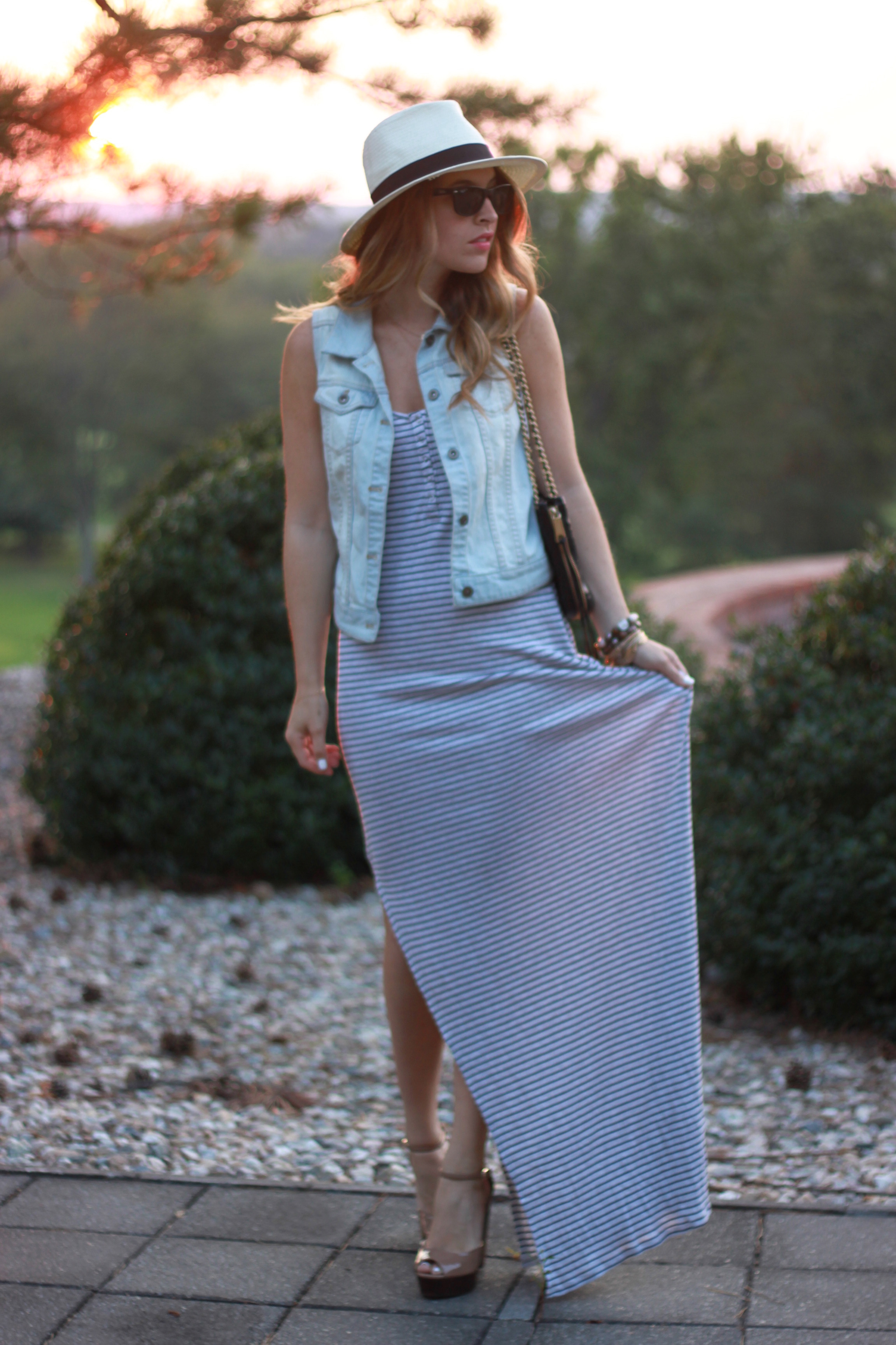 Oh So Glam: Maxi & Denim Vest