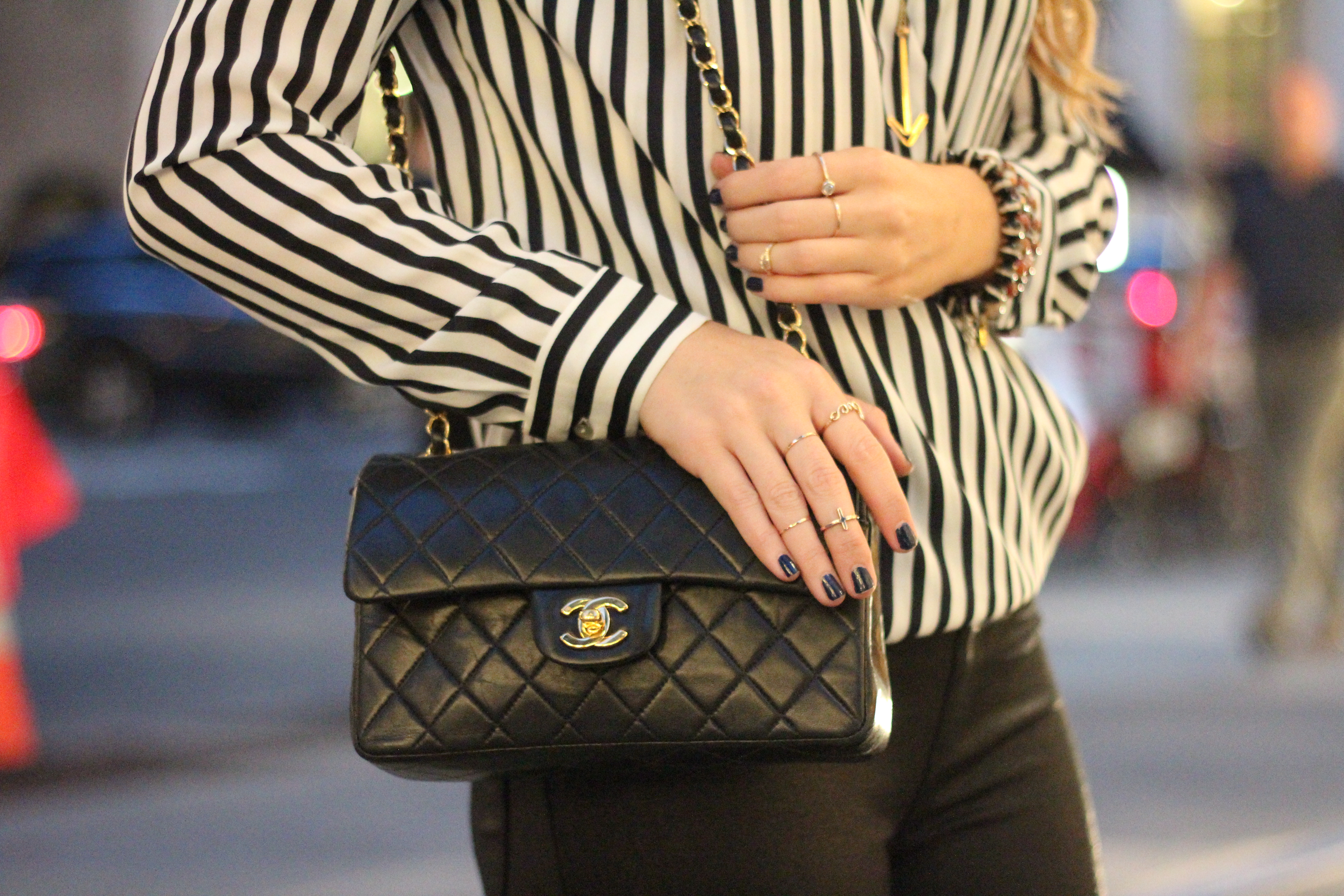 Oh So Glam: NYFW Stripes & Leather