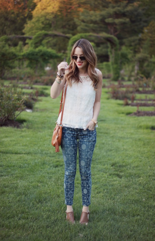 Free People Sundial Printed Skinny