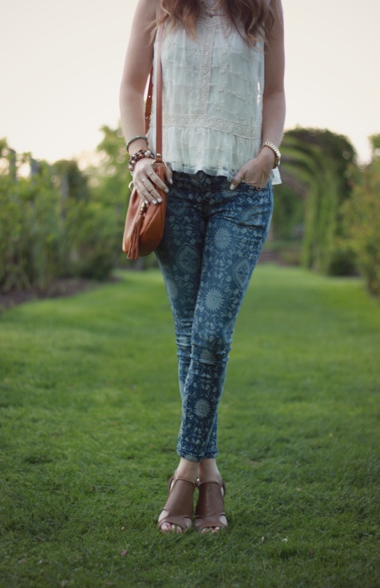 Free People Sundial Printed Skinny