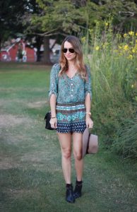 Oh So Glam: Floral Romper At Dusk