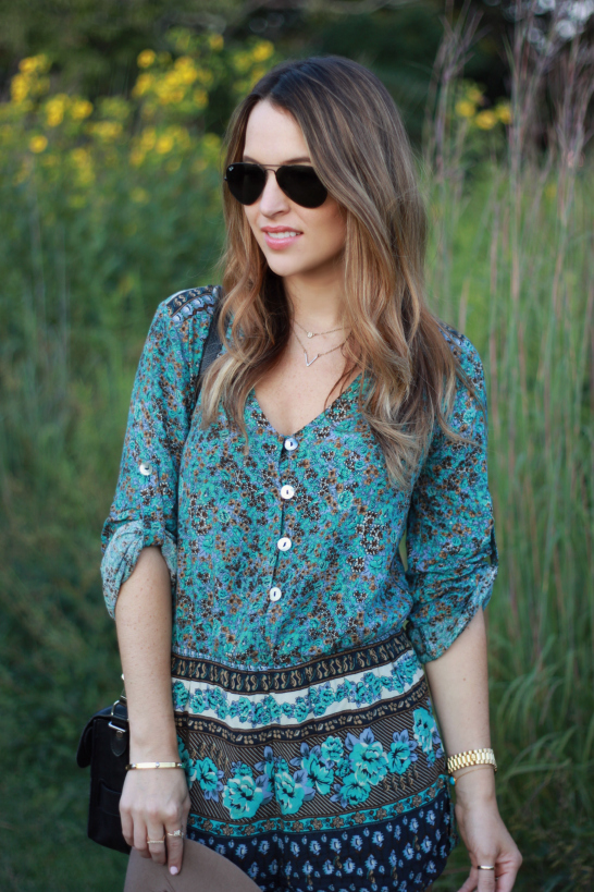 Oh So Glam: Floral Romper At Dusk