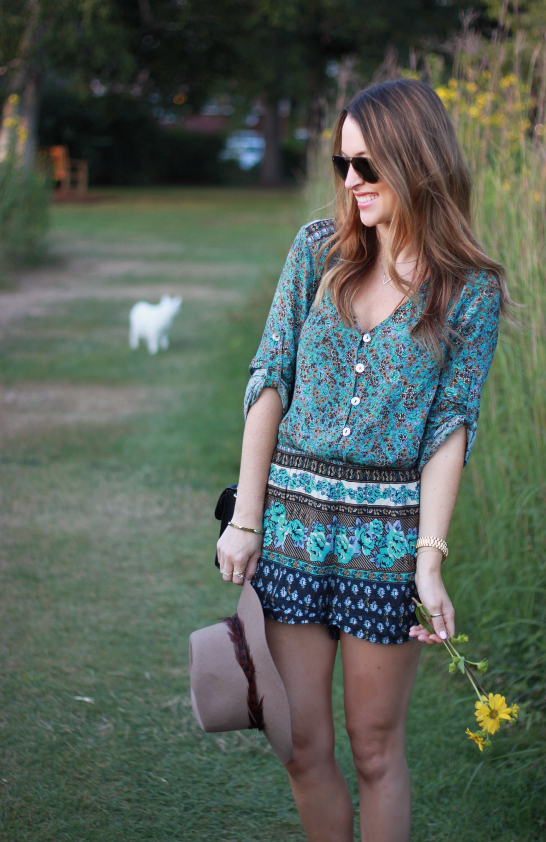 Oh So Glam: Floral Romper At Dusk