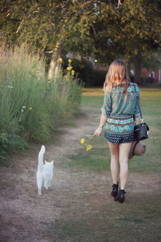 Oh So Glam: Floral Romper At Dusk