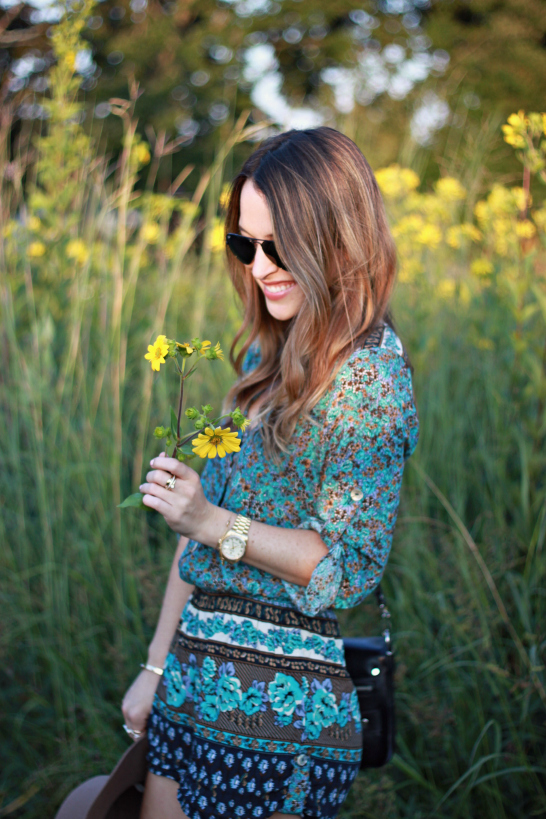 Oh So Glam: Floral Romper At Dusk