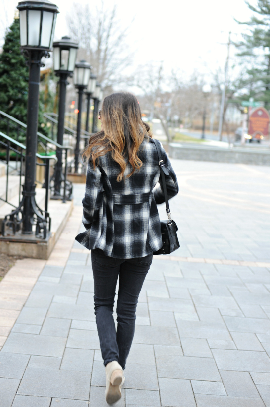 Oh So Glam: Plaid Peacoat