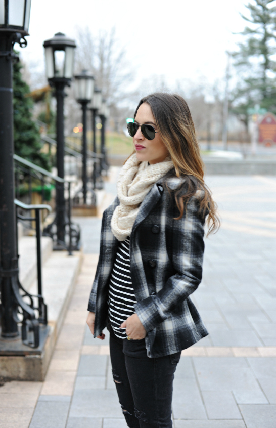 Oh So Glam: Plaid Peacoat