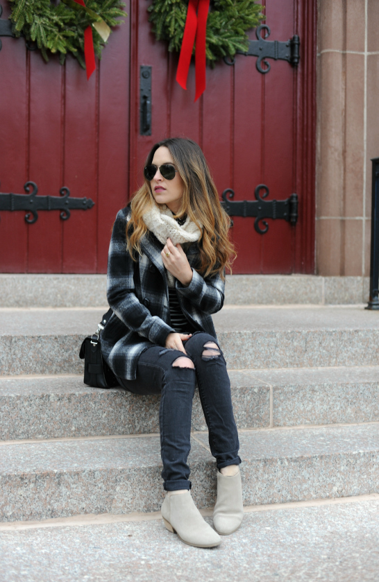 Oh So Glam: Plaid Peacoat