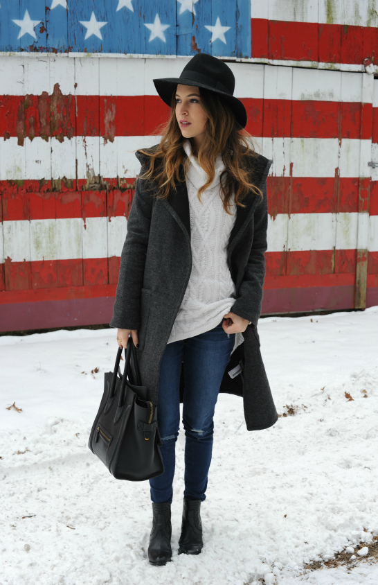 Forever 21 Hooded Shawl Collar Coat
