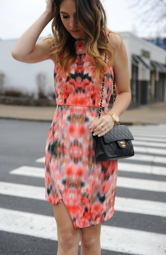  Finders Keepers Way to Go Coral Red Floral Print Dress