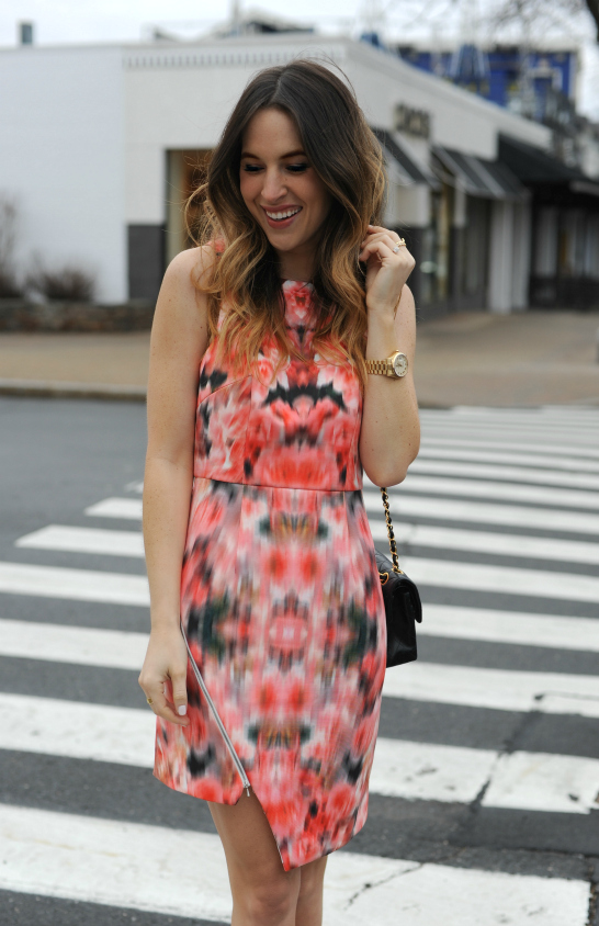  Finders Keepers Way to Go Coral Red Floral Print Dress