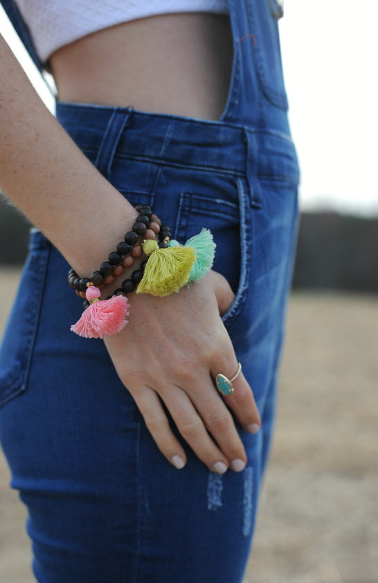 Gold & Gray Tassel Bracelets