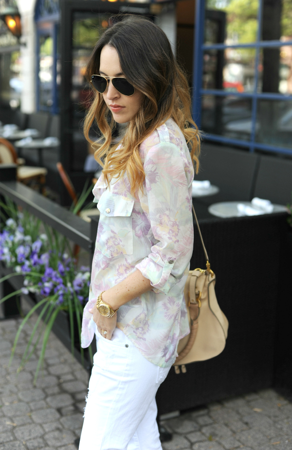 Sanctuary Floral Print Boyfriend Shirt