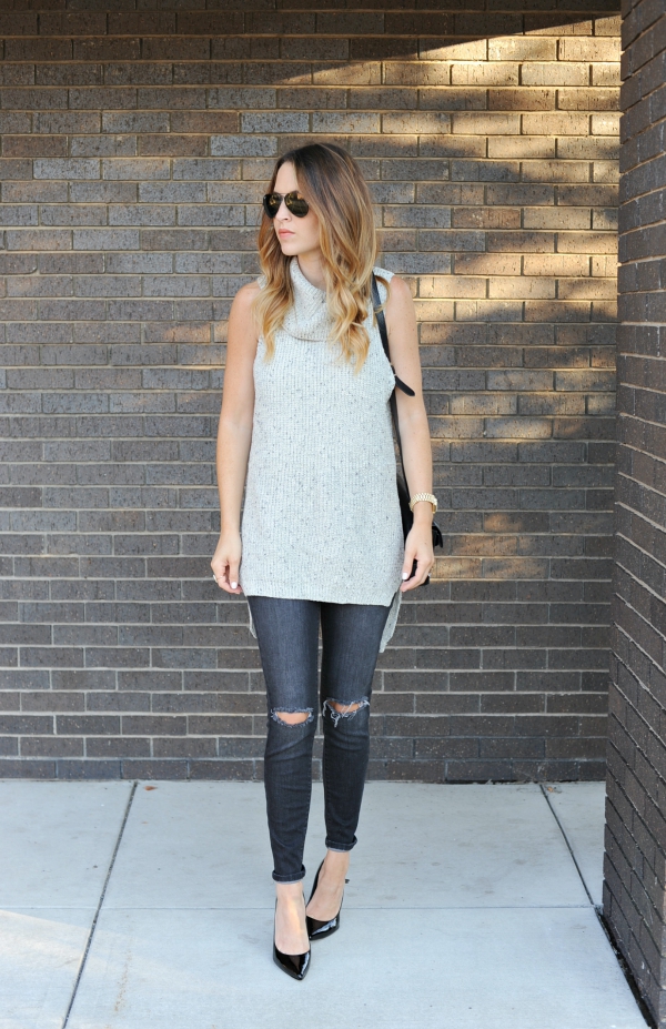 Black and Grey Skinny Jeans Outfit