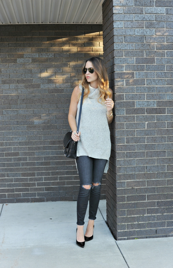 Black and Grey Skinny Jeans Outfit