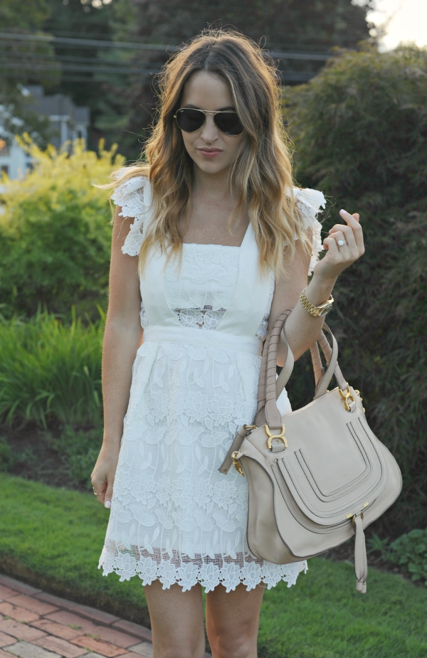 White Frilled Lace Dress 