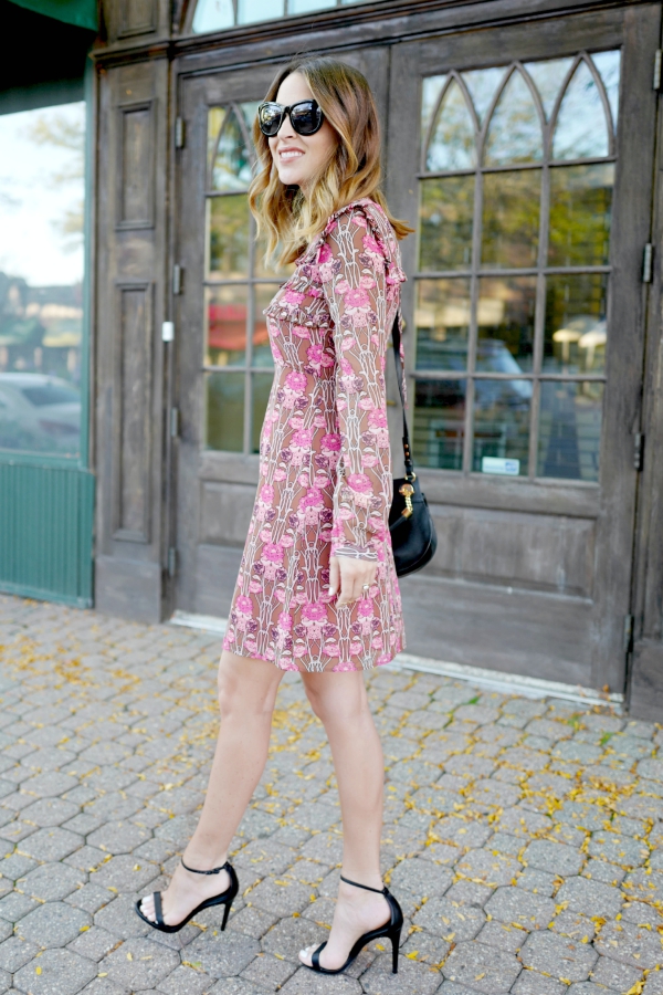  Topshop Floral Print Ruffle Dress