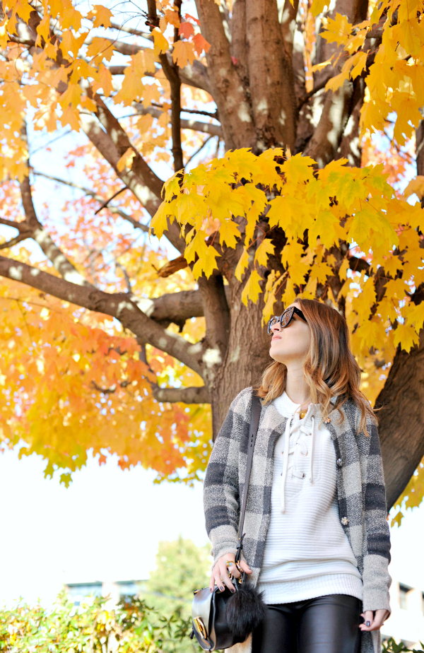 Sanctuary Sweater Coat Plaid