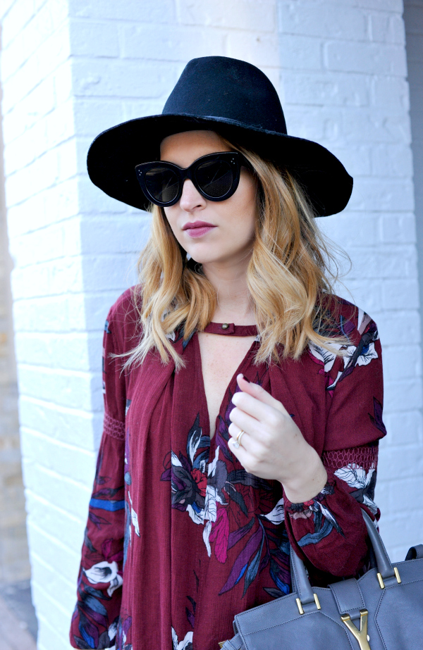 Free People Electric Orchid Print Swing Tunic 