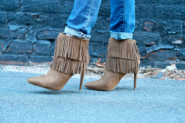 JustFab Fringe Boots