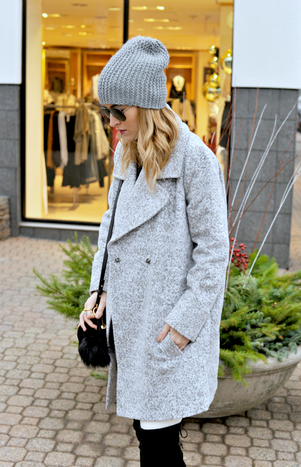 Boutique Linda Boucle Oversized Collar Cocoon Coat