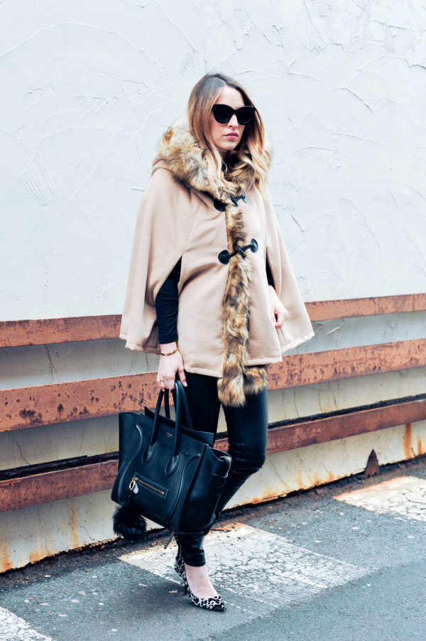 Faux Fur Cape Outfit