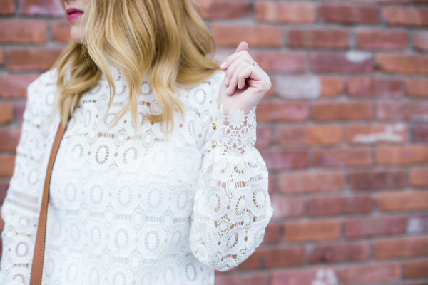 Self Portrait White Crochet Top