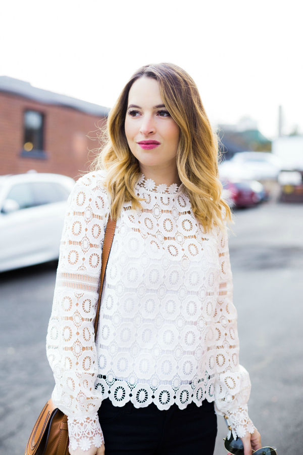 White Lace Top Self Portrait