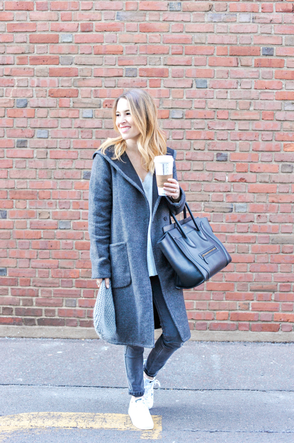 Long Grey Duster Wool Coat