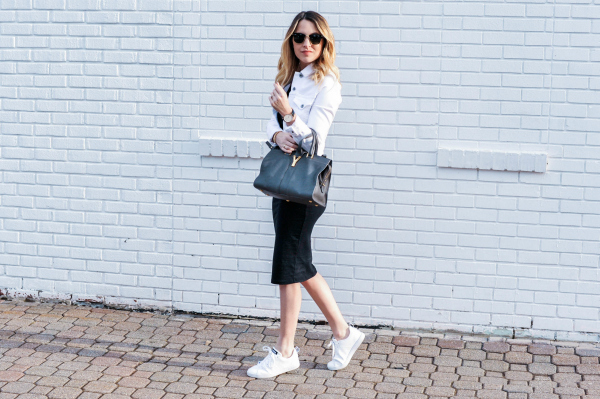 guirnalda segmento Comida White Adidas Sneakers Outfit - Oh So Glam