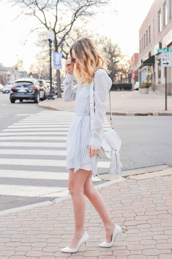 White Pointy Pump Spring Outfit
