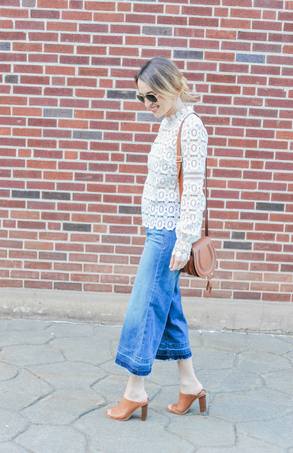 Denim Culotte Outfit Idea