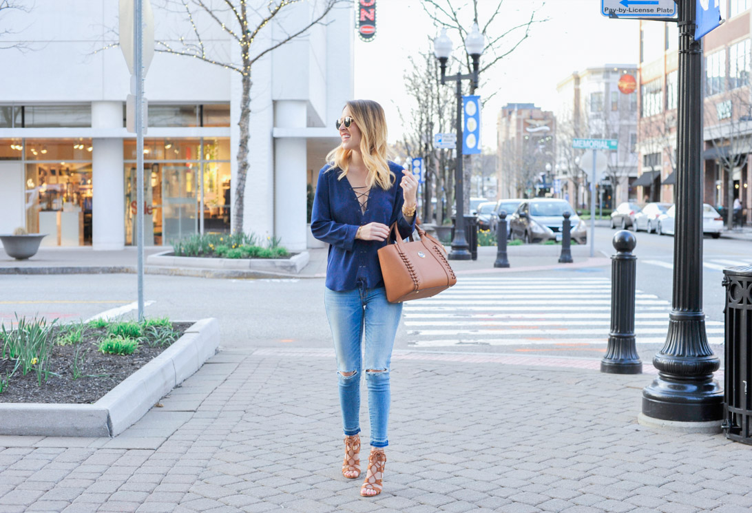 Silk Blouse and Jeans