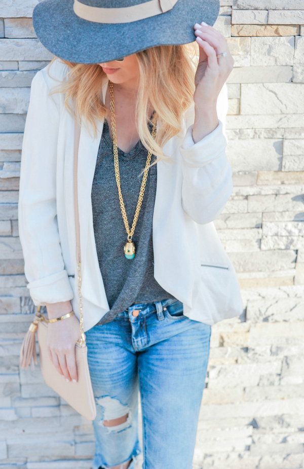 White Moto Blazer