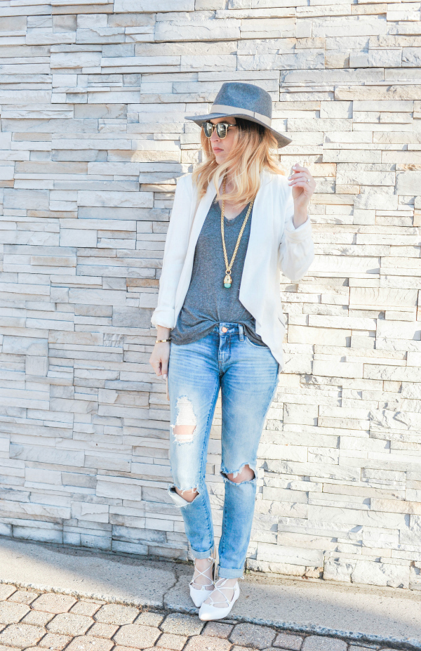 White Lace Up Flats Outfit