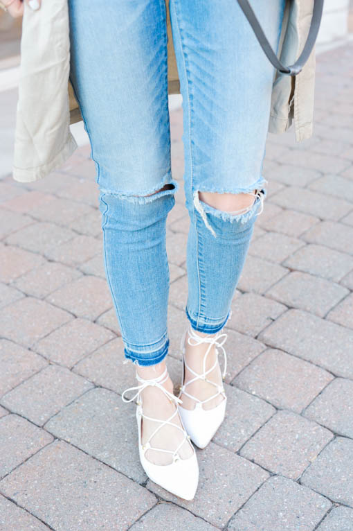 Halogen Lace Up Flats Outfit