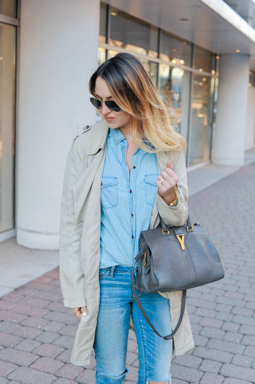 Saint Laurent Ligne Y Bag Grey