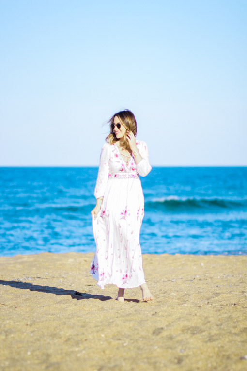 White Floral Maxi Dress