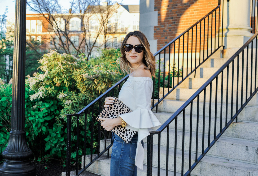 Clare V Leopard Clutch