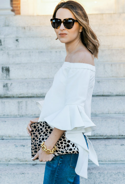 Clare V Leopard Clutch