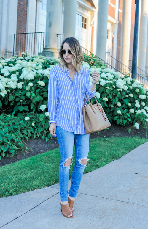 Rails 'Charli' Stripe Linen Blend Shirt