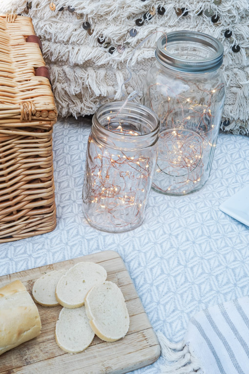 String Lights in Mason Jars